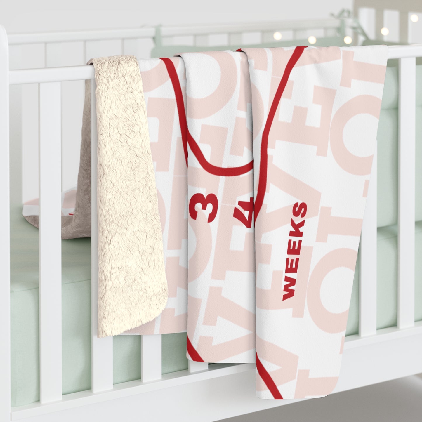 Baby Milestone Sherpa Fleece Blanket with Love Print: Capture Every Stage of Growth from 0 to 12 Months!