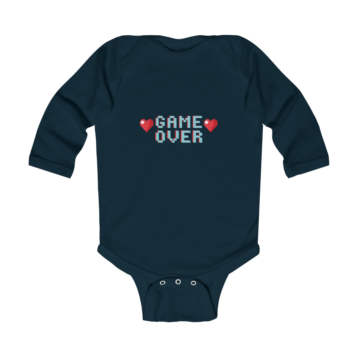 Game Over - Baby Long Sleeve Bodysuit, 4 Colors, Suitable for Ages 0-18 Months