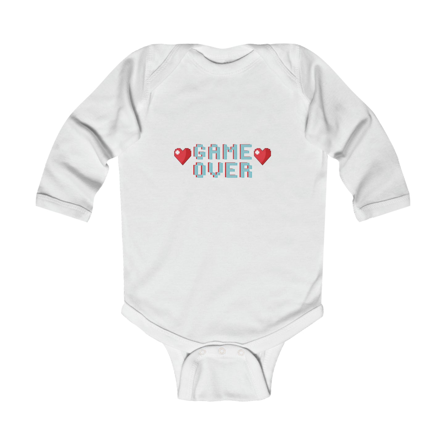 Game Over - Baby Long Sleeve Bodysuit, 4 Colors, Suitable for Ages 0-18 Months