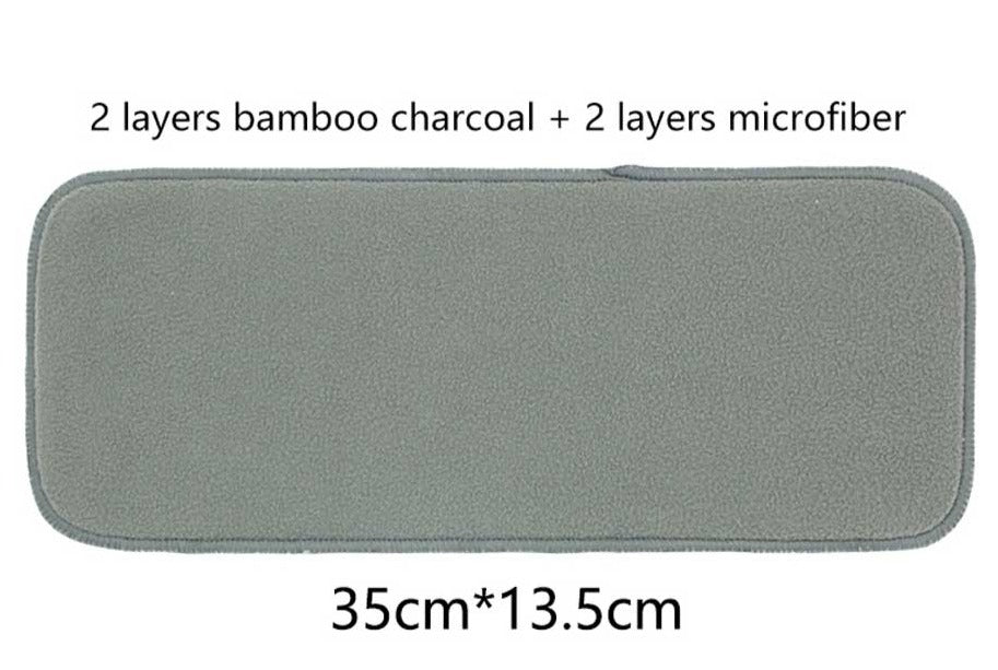 Set di Inserti per Pannolini Riutilizzabili ed Ecologici per Bambini: 4 Morbidi Strati di Assorbimento con Carbone di Bambù e Microfibra