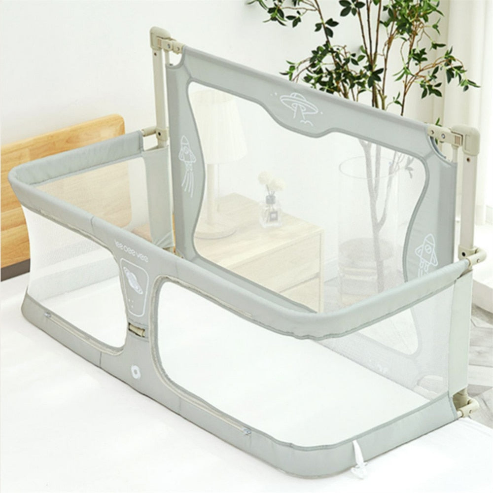 Space-Saving Safe Crib with Rails for Children 0-36 Months, Designed for Small Bedrooms, The TikTok Sensation!