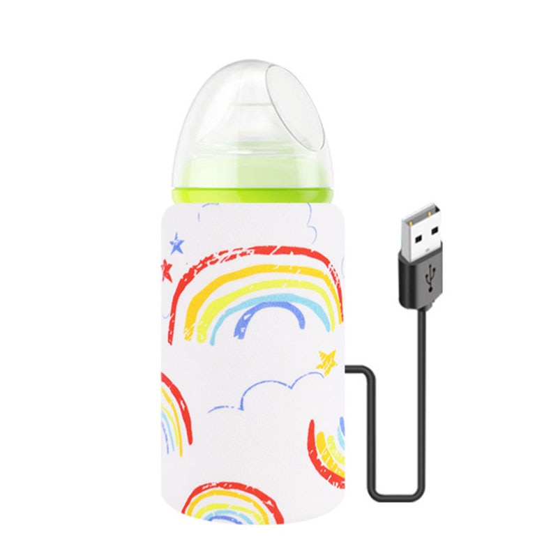 Copribiberon Termico USB: Mantieni il Latte Caldo Sempre e Ovunque! Caratterizzato da Sette Fantasie Vivaci, si Adatta a Biberon da 5,5 a 7 cm di Diametro, Fornito con Cavo USB